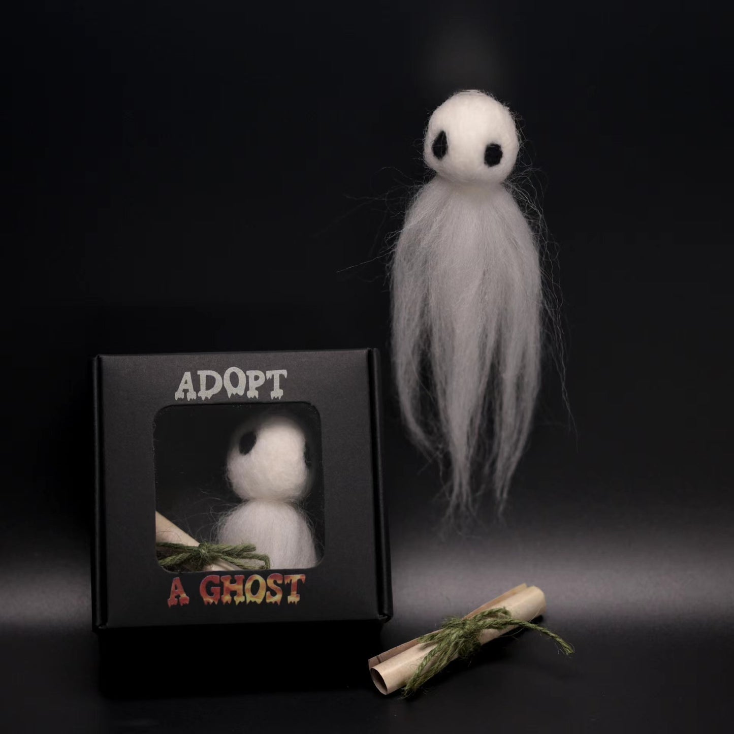 Avezano Cute Handmade Wool Felt Ghost Adoptable Gift for Halloween