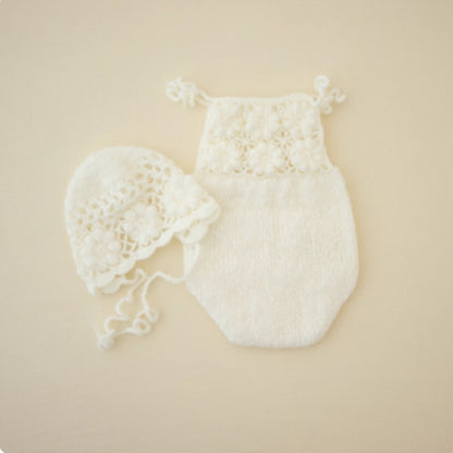 Avezano Mohair Crochet Romper Set Photography Prop