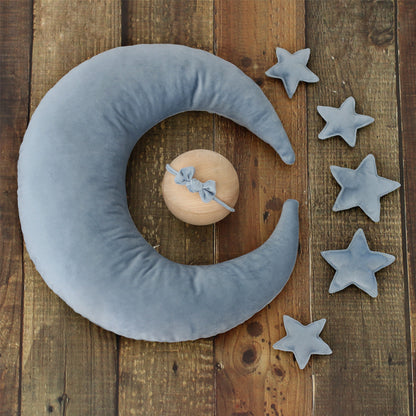 Avezano Newborn Photo-Assisted Styling Crescent Pillow Star Set