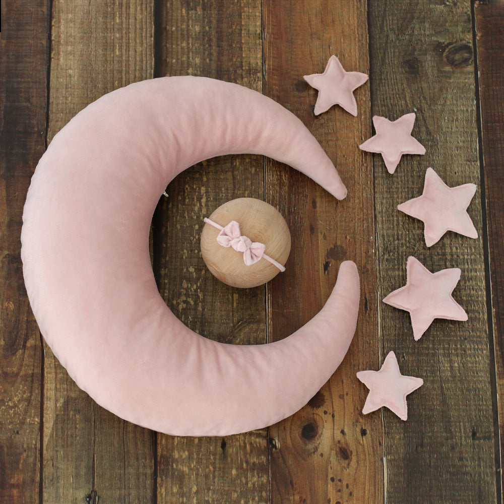 Avezano Newborn Photo-Assisted Styling Crescent Pillow Star Set