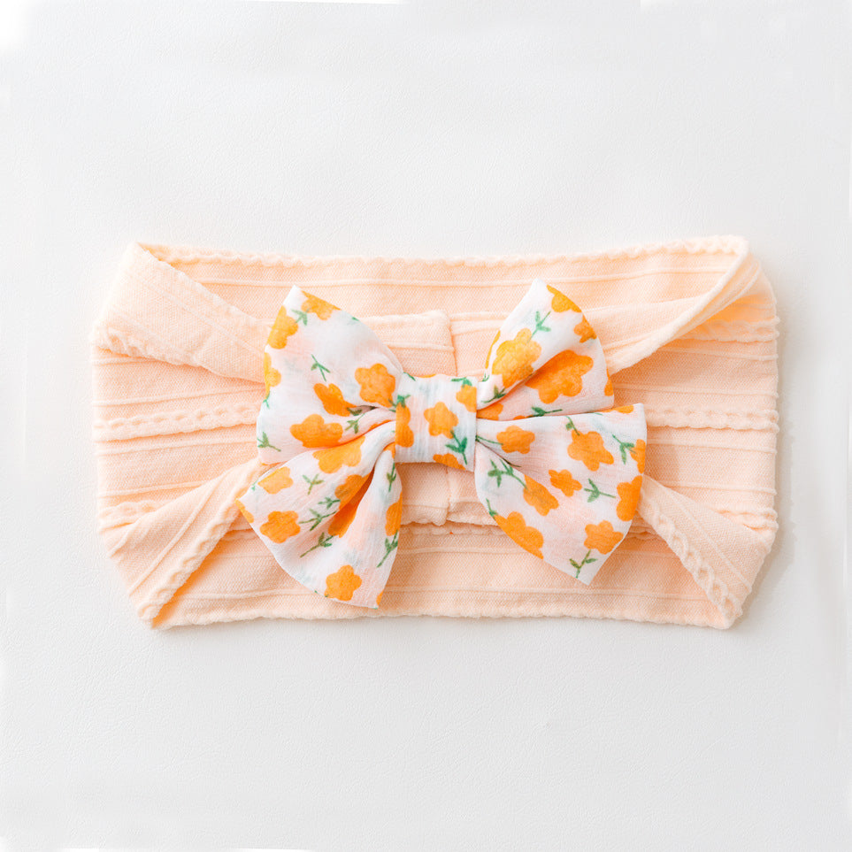 Avezano Floral Bow Hair Headband Photography Prop for Newborn Kids Photoshoots