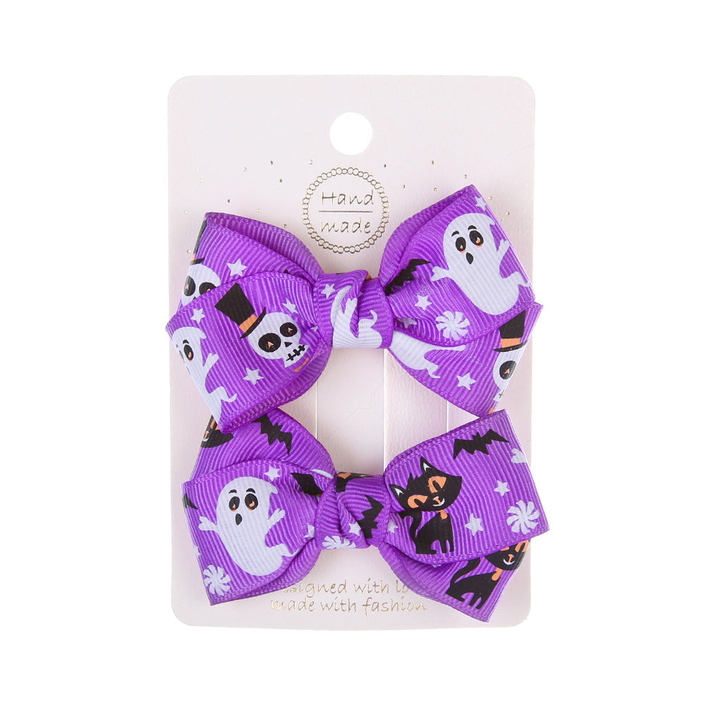Avezano Halloween Baby Bow Hair Clips 2Pcs Photo Props