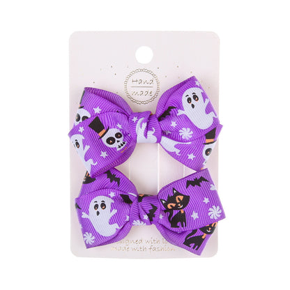 Avezano Halloween Baby Bow Hair Clips 2Pcs Photo Props