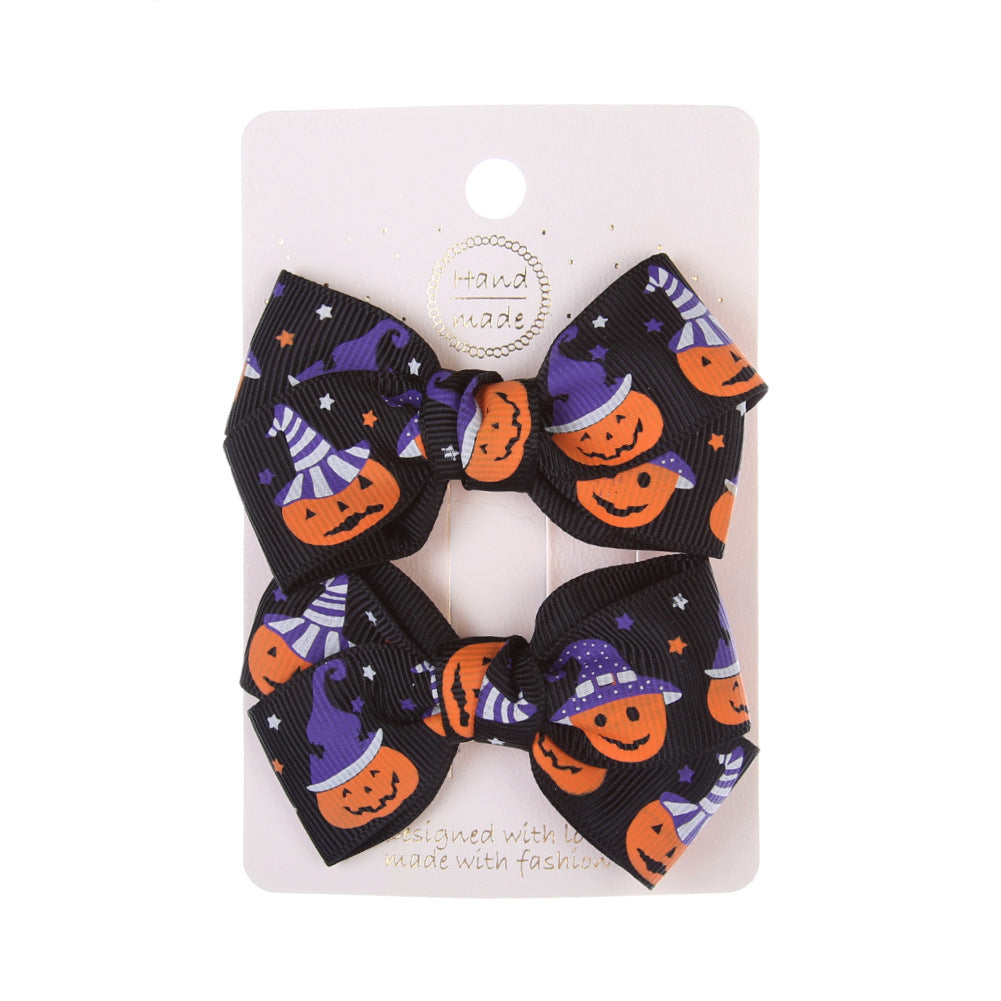 Avezano Halloween Baby Bow Hair Clips 2Pcs Photo Props