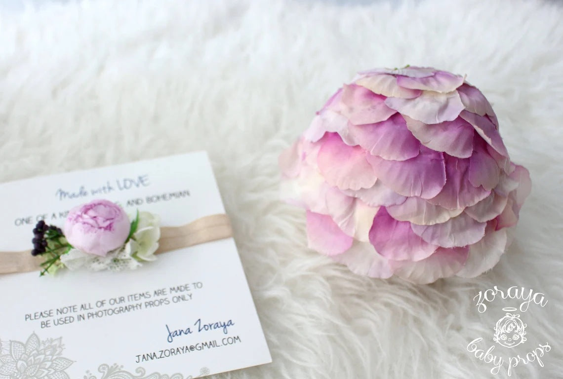 Avezano Newborn Floral Outfit Headband Set Photography Prop