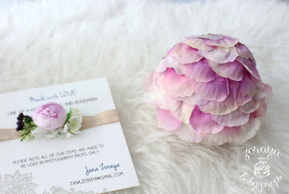 Avezano Newborn Floral Outfit Headband Set Photography Prop
