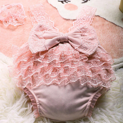 Avezano Newborn Lace Open Back Ruffle Princess Dress Photo Prop