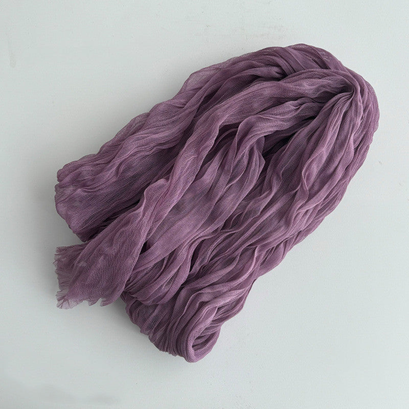 Avezano Water Ripple Double-Sided Pleated Scarf Photography Prop