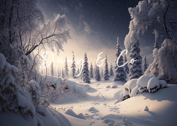 Avezano a Snowy Forest in Winter Photography Backdrop Designed By Danyelle Pinnington-AVEZANO
