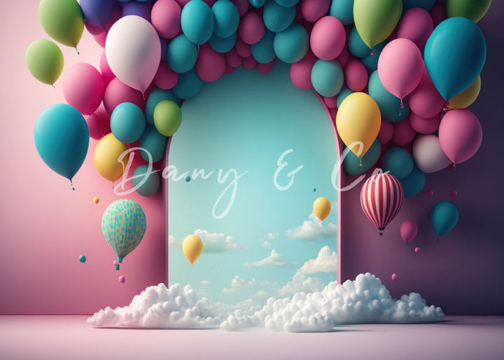 Avezano Balloon Birthday Party Kids Photography Backdrop Designed By Danyelle Pinnington-AVEZANO