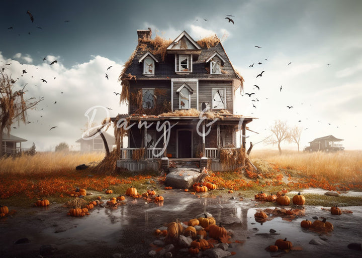 Avezano Halloween Themed Castle Photography Backdrop Designed By Danyelle Pinnington-AVEZANO