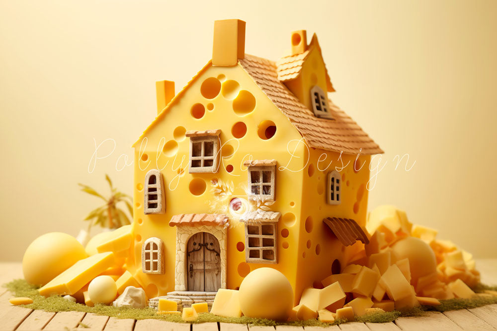 Avezano Yellow Cheese House Photography Backdrop Designed By Polly Ro Design-AVEZANO