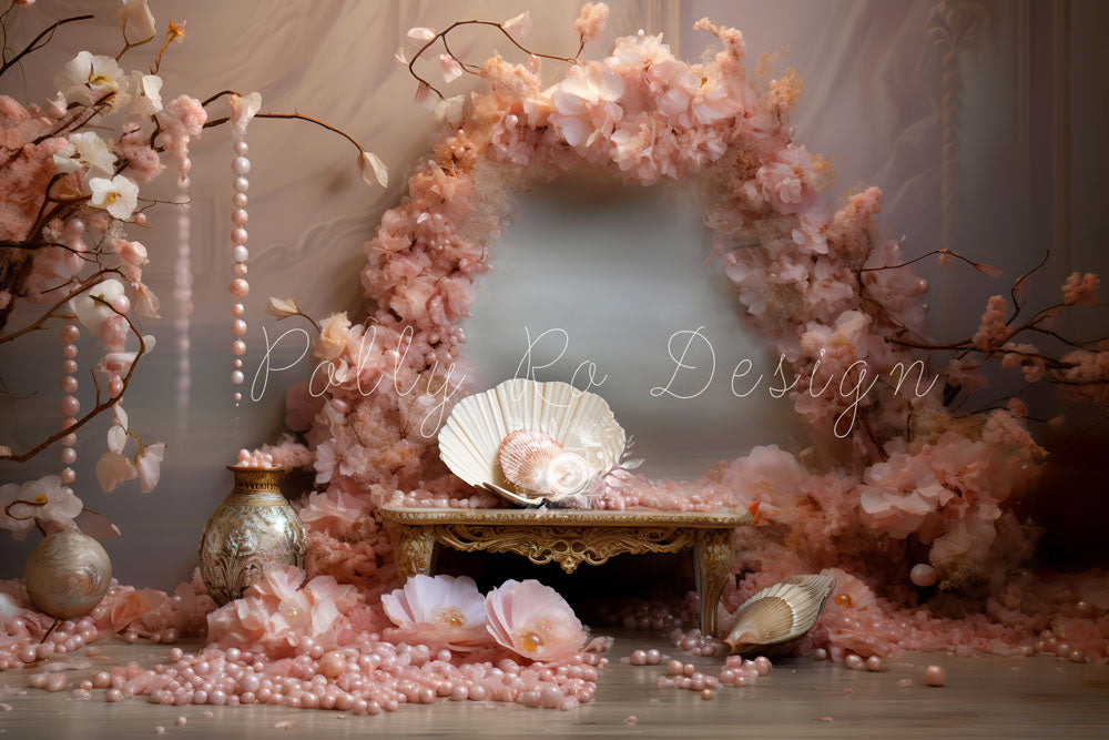 Round Backdrop Shell Avezano Pink Pearl Shell Photography Backdrop Designed By Polly Ro Des