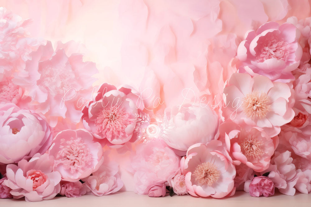 Avezano Delicate Pink Flowers Photography Backdrop Designed By Polly Ro Design-AVEZANO