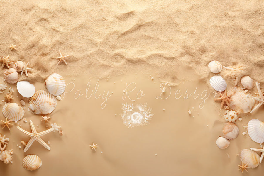 Avezano Summer Beaches and Shells Photography Backdrop Designed By Pol