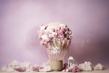 Avezano Pink Flowers Children's Birthdays Photography Backdrop Designed By Polly Ro Design-AVEZANO