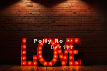 Avezano Valentine's Day LOVE Photography Backdrop Designed By Polly Ro Design
