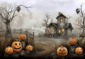 Avezano Halloween Thatched House Photography Backdrop Designed By Polly Ro Design