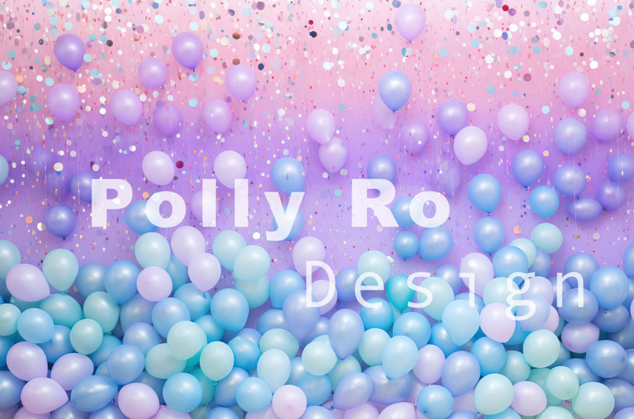 Avezano Balloon Party Birthday 2 pcs Set Backdrop Designed By Polly Ro Design