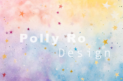 Avezano Colored Star Photography Backdrop Designed By Polly Ro Design