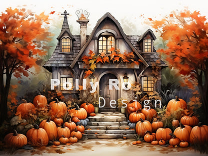 Avezano Autumn Leaves Maple House Photography Backdrop Designed By Polly Ro Design