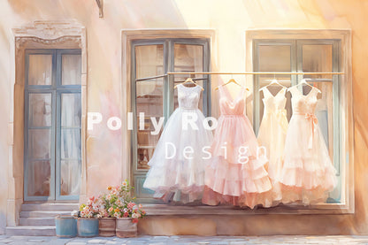 Avezano La robe sur le séchoir Toile de fond pour photographie conçue par Polly Ro Design 