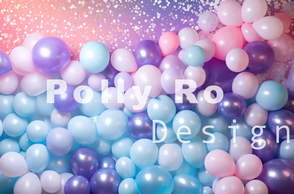 Avezano Balloon Party 2 pcs Set Backdrop Designed By Polly Ro Design