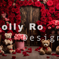 Avezano Valentine's Day Rose 2 pcs Set Backdrop Designed By Polly Ro Design