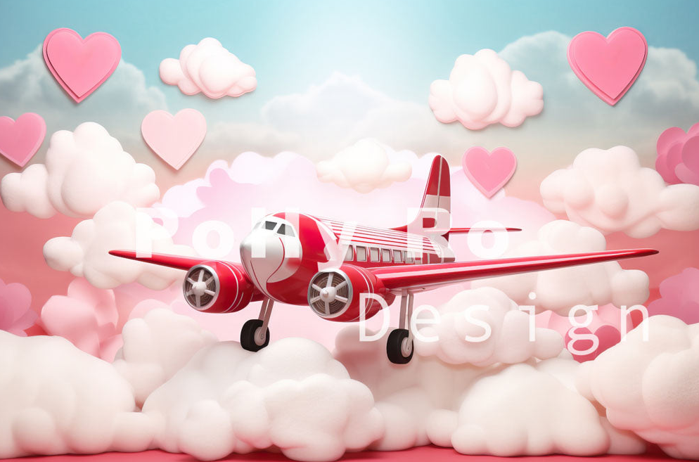 Avezano Planes and Clouds 2pcs Set Backdrop Designed By Polly Ro Design