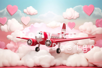 Avezano Planes and Clouds Photography Backdrop Designed By Polly Ro Design