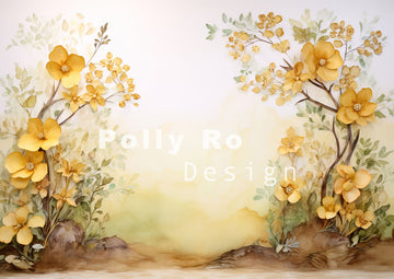 Avezano Spring Flower Painting Photography Backdrop Designed By Polly Ro Design