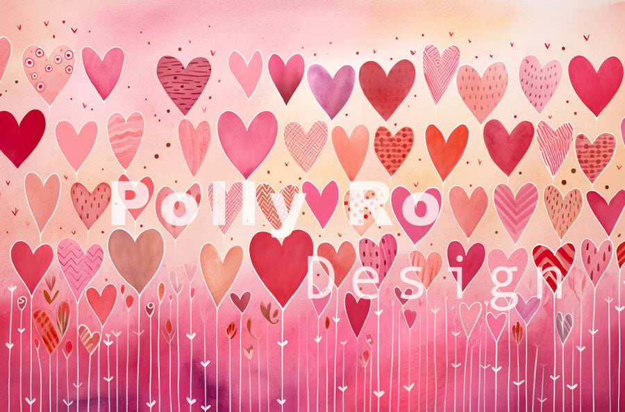 Avezano Valentine's Day love Photography Backdrop Designed By Polly Ro Design