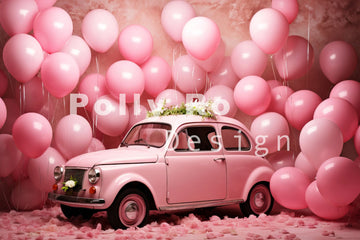 Avezano Pink Car Balloon Party Photography Backdrop Designed By Polly Ro Design