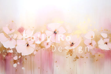 Avezano Paint Flowers with Pink Paint Photography Backdrop Designed By Polly Ro Design