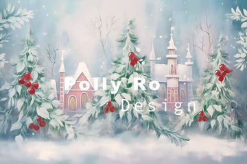 Avezano Winter Christmas Photography Backdrop Designed By Polly Ro Design
