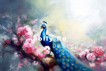 Avezano Blue Peafowl Photography Backdrop Designed By Polly Ro Design