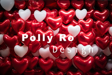 Avezano Red Love Balloon Valentine's Day Photography Backdrop Designed By Polly Ro Design