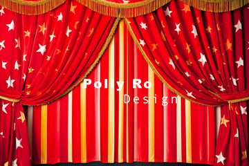 Avezano A Curtain of Red Stars Photography Backdrop Designed By Polly Ro Design