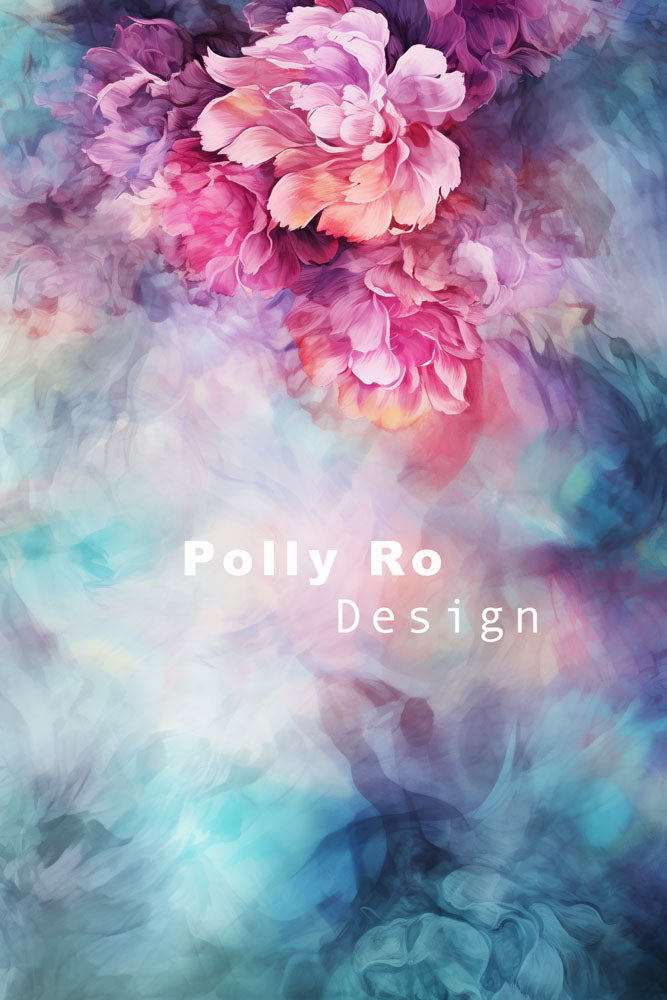 Avezano Hand Painted Flowers Photography Backdrop Designed By Polly Ro Design