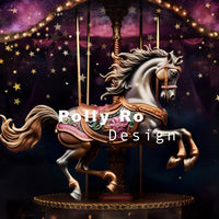 Avezano Black Stage Carousel 2pcs Set Backdrop Designed By Polly Ro Design