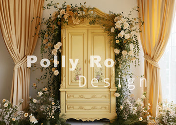 Avezano Yellow Wardrobe and Curtains Photography Backdrop Designed By Polly Ro Design