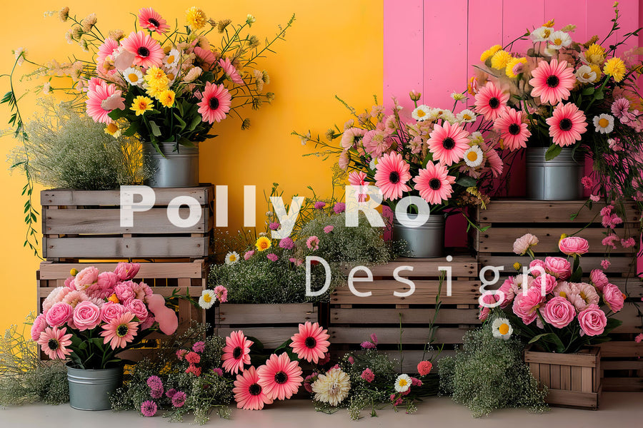 Avezano Spring Flowers 2pcs Set Backdrop Designed By Polly Ro Design