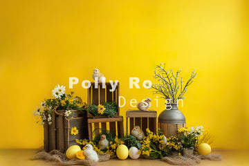 Avezano Easter Yellow Wall Photography Backdrop Designed By Polly Ro Design