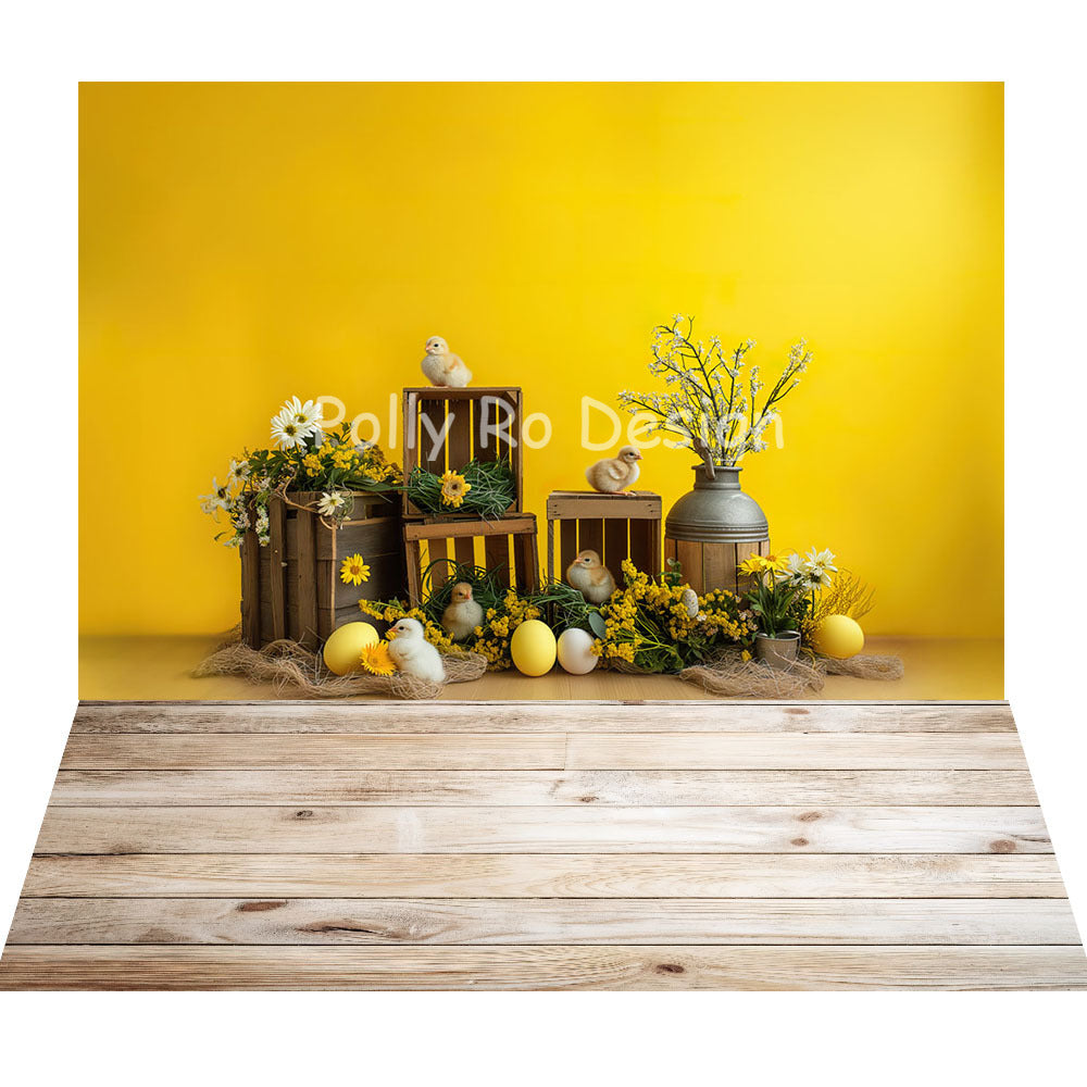 Avezano Easter Yellow Theme 2pcs Set Backdrop Designed By Polly Ro Design