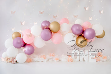 Avezano Baby One Birthday Balloon Backdrop for Photography By Miwako Lucy Photography