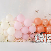 Avezano Baby One Birthday Balloons and Flowers Backdrop for Photography By Miwako Lucy Photography
