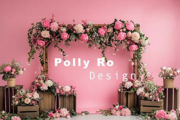 Avezano Spring Flowers Wood Support Photography Backdrop Designed By Polly Ro Design