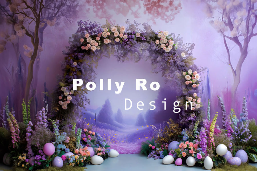 Avezano Purple Lavender Theme Arch Photography Backdrop Designed By Polly Ro Design