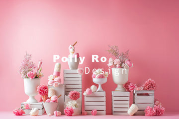 Avezano Spring Pink Flower Decoration Photography Backdrop Designed By Polly Ro Design