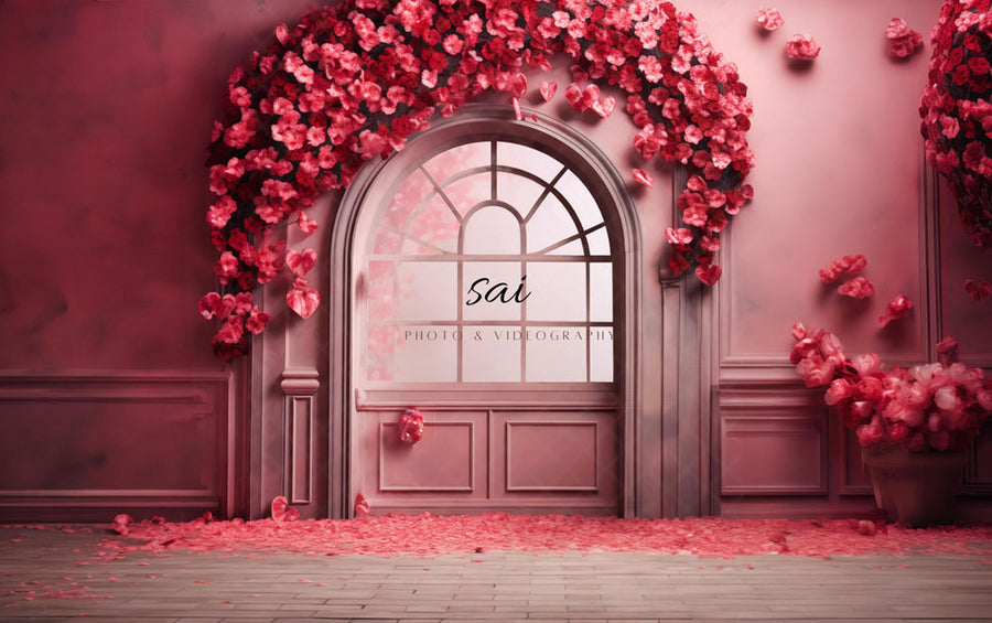 Avezano Valentine's Day Red Flowers Photography Backdrop Designed Sai photo & videography